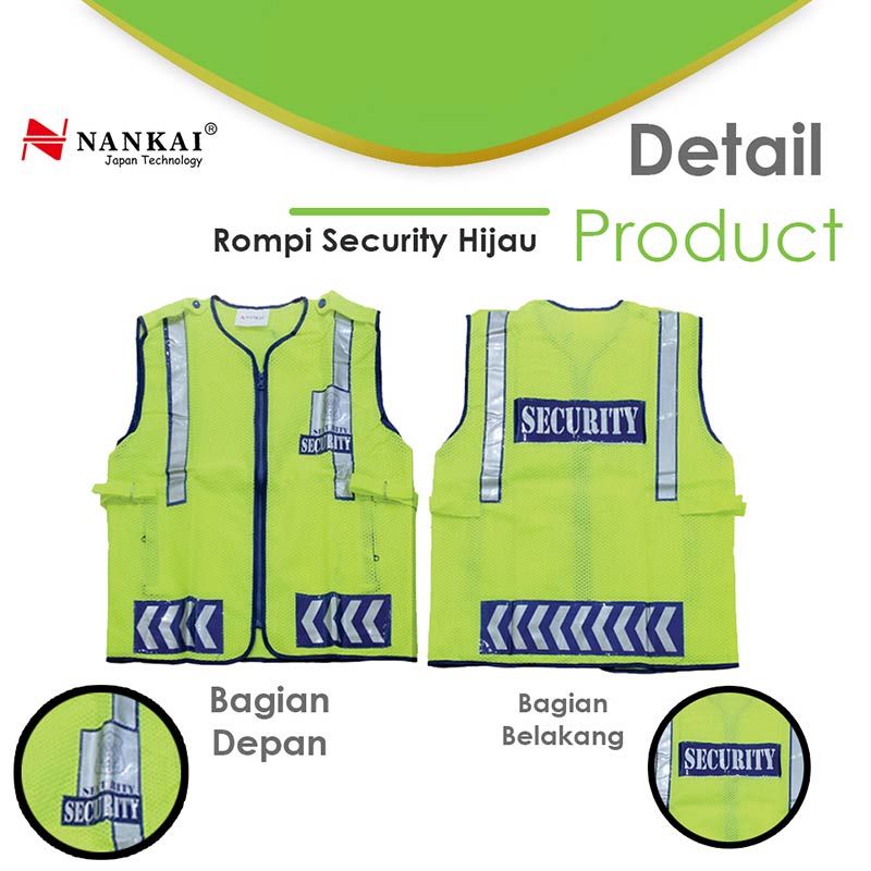 Jual Rompi security Hijau Rompi satpam Nankai Online Maret