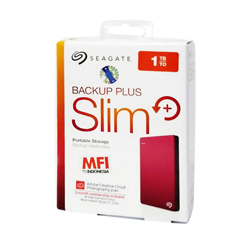 Jual Seagate Backup Plus Slim Portable Hard Disk Eksternal Merah [1