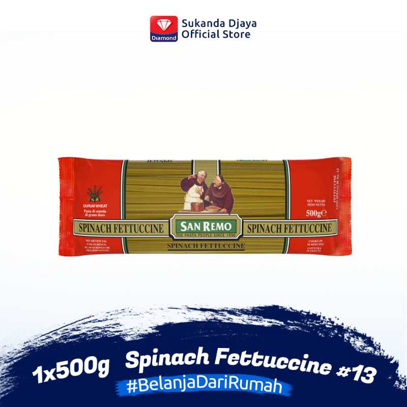 Promo San Remo Pasta Spinach Fettuccine 13 [500 G] 144699 Diskon 25