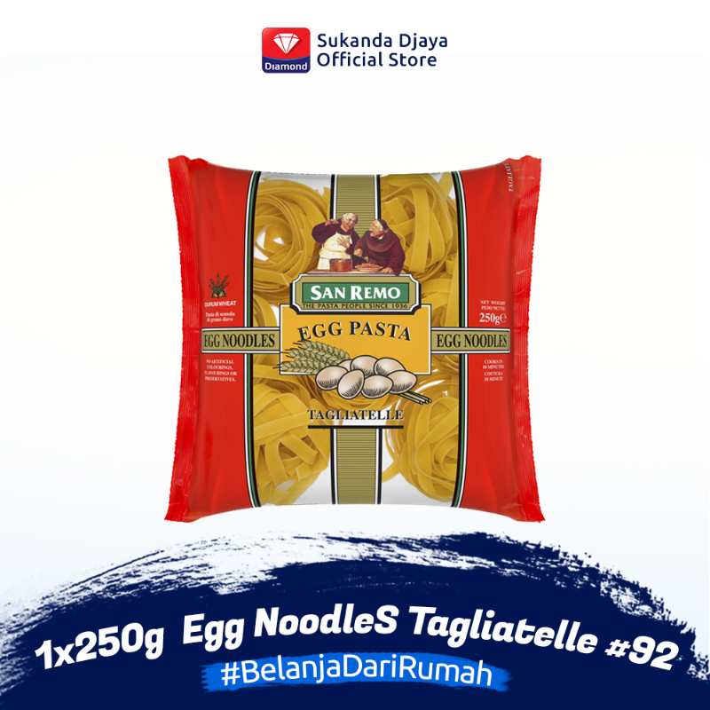 Promo San Remo Pasta Egg NoodleS Tagliatelle 92 [250 g] 113288 Diskon
