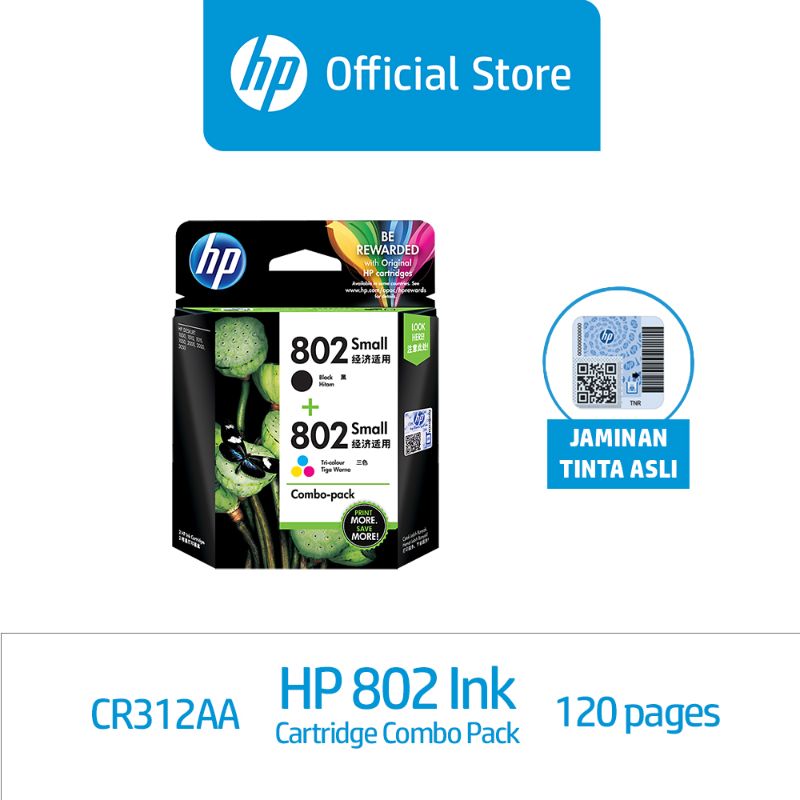 Jual HP 802 Ink Cartridge Combo Pack 