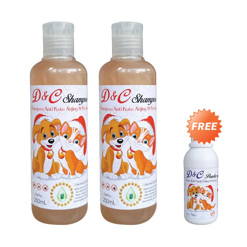 D&C Shampo Anti Kutu + Free Bedak Anti Gatal Anjing & Kucing ...