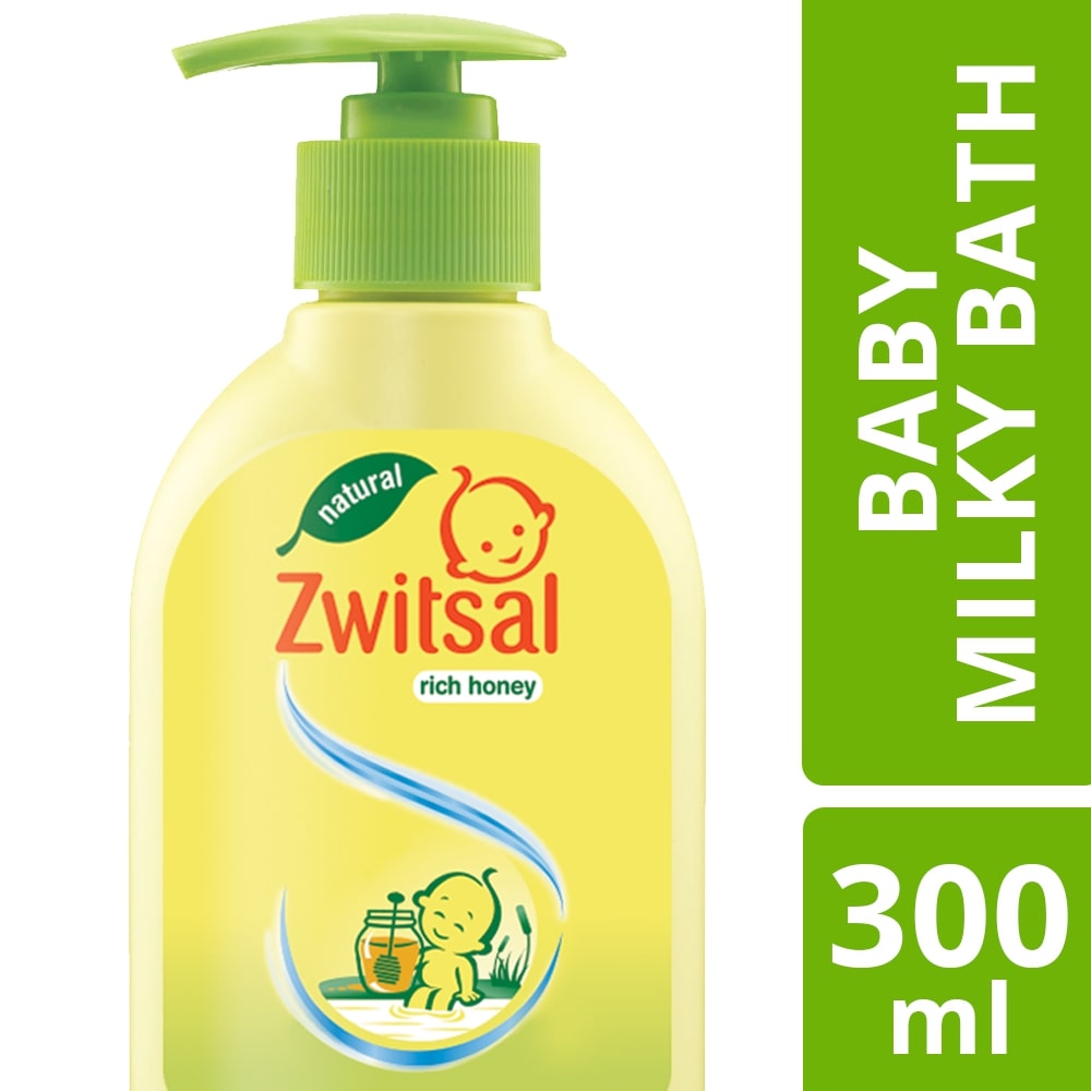 Promo Zwitsal Baby Milky Bath Natural Rich Honey [300 mL]