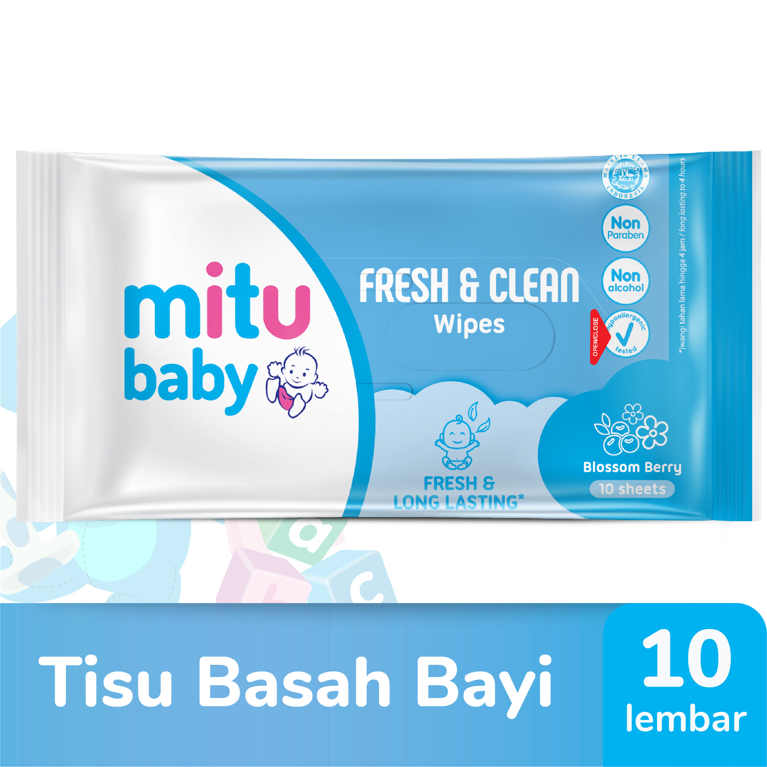 Promo Mitu Baby Fresh Clean Wipes Blossom Berry 10 s Tisu