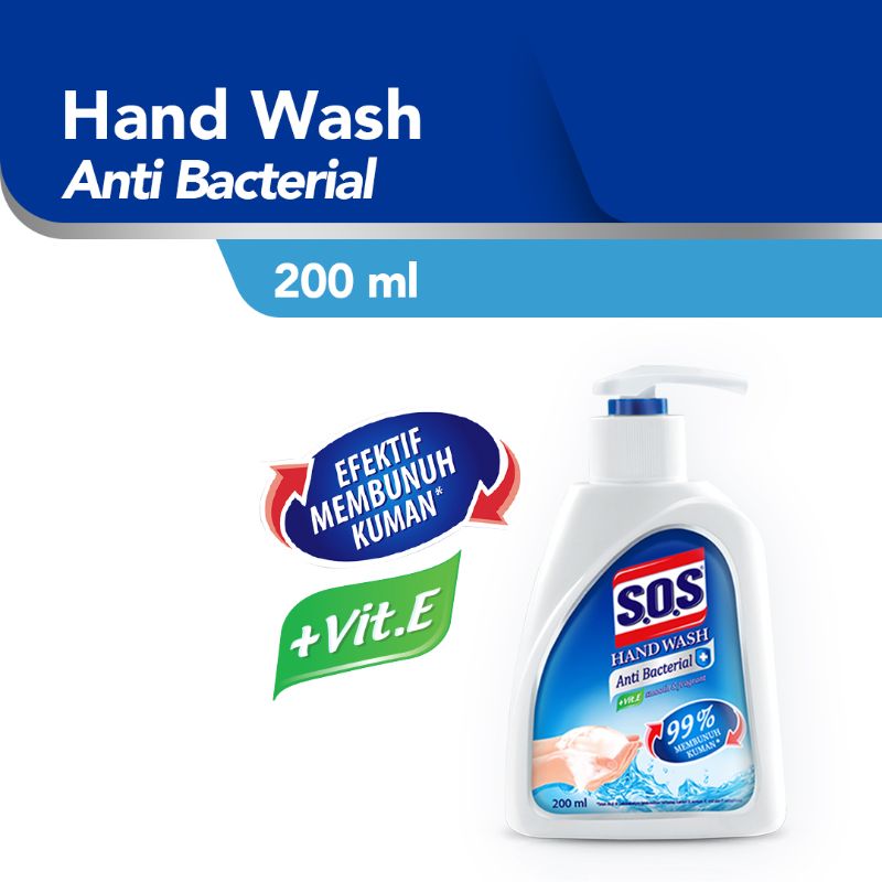 Jual SOS Hand Soap Anti Bacterial Botol Sabun Cuci Tangan [200 mL]/2pcs