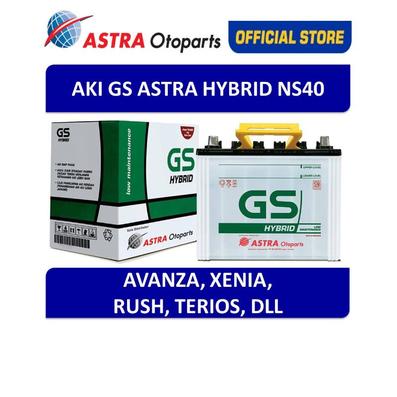 Promo Aki Mobil Gs Astra Hybrid Ns40 Avanza, Xenia, Rush, Terios, Dll