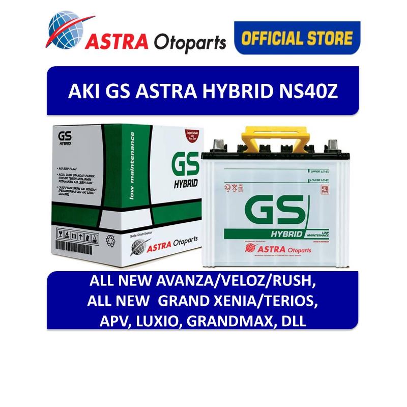 Promo Aki Gs Astra Hybrid Ns40z Mobil Zebra, Apv, Escudo, Vitara, Atoz