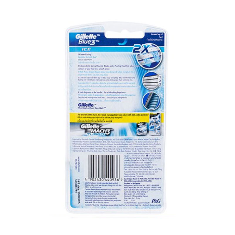 Jual Gillette Pisau Cukur Blue 3 Ice Isi 2 Online ...