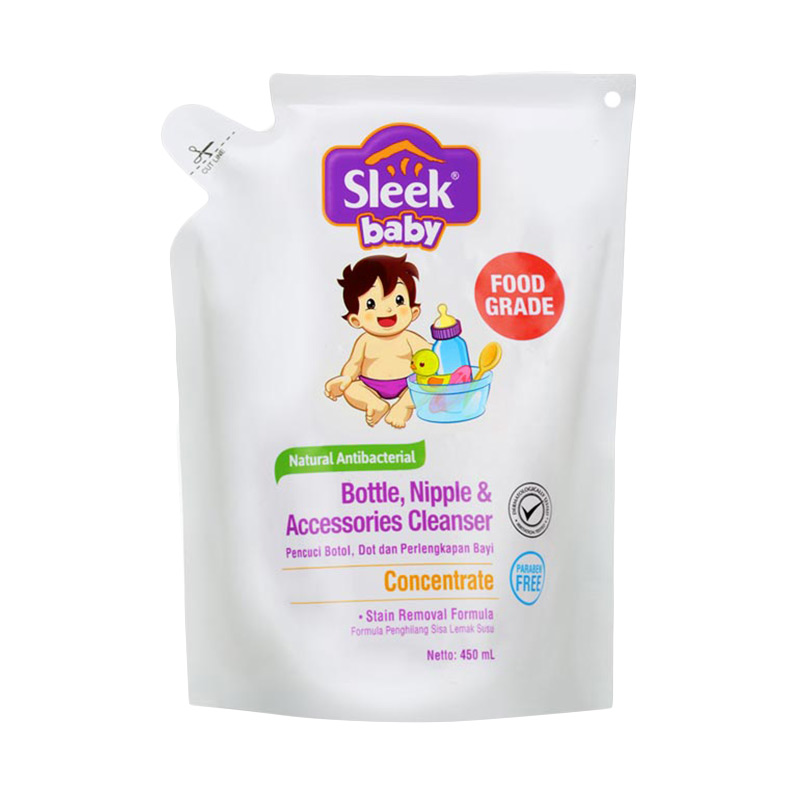 Promo Sleek Baby Nipple Pouch Pembersih Perlengkapan Anak [450 mL] Diskon 17% di Seller toko