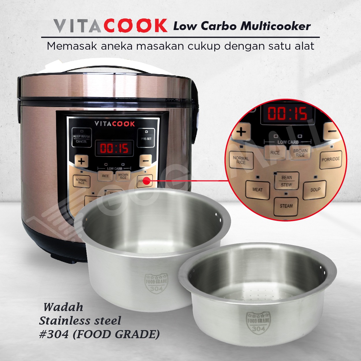 Jual Vitacook V 2 Gen Alat Masak Multi Cooker Menurunkan Karbohidrat Hingga 51 Di Seller Gogomall Official Store Gogomall Lio Baru Kota Tangerang Blibli
