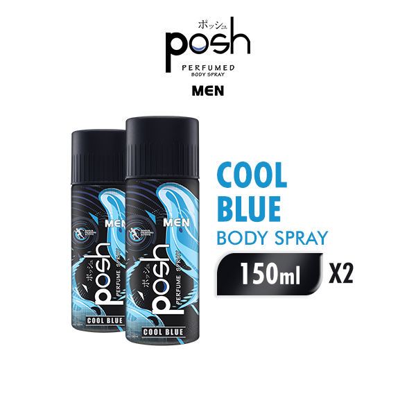Promo Posh Men Cool Blue Body Spray [150 mL/ 2Pcs] Diskon 20 di Seller