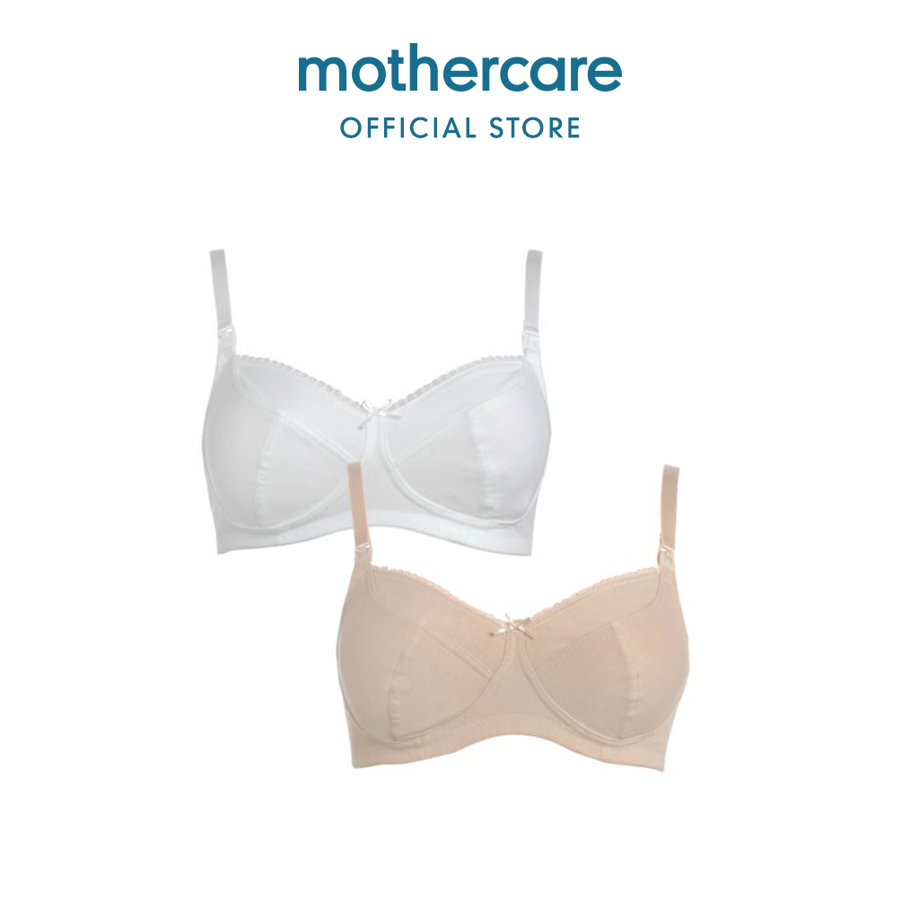 Promo Mothercare Nude And White Soft Cup Nursing Bras - 2 Pack