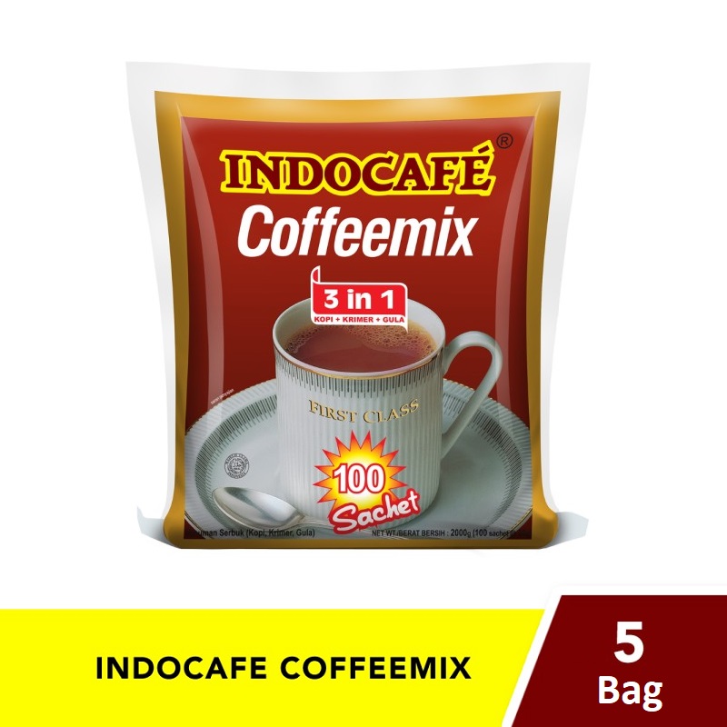Promo Indocafe Coffeemix Kopi Instan [20 g/ 5 Bag/ 500 Sachet/ Karton