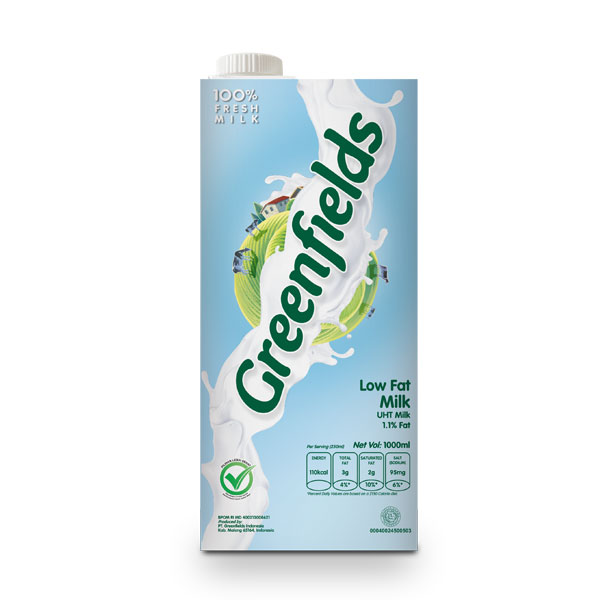 Promo GREENFIELDS SUSU UHT LOW FAT MILK TP 1000 ML SUSU Diskon 24 di