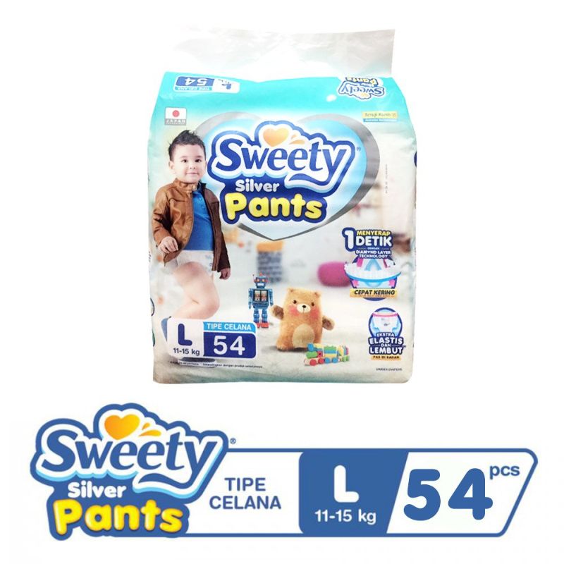 Jual Sweety Silver Pants Popok Bayi [L 54] di Seller Babyzania Official