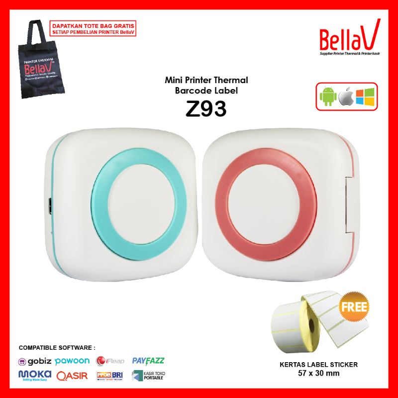 Promo Mini Printer Thermal Bluetooth Stiker Label Barcode ...