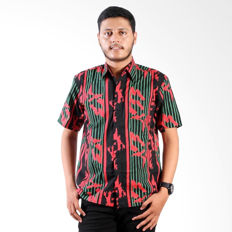 Jual Daily Deals - Batik Nulaba Garis Peta Cap Kemeja