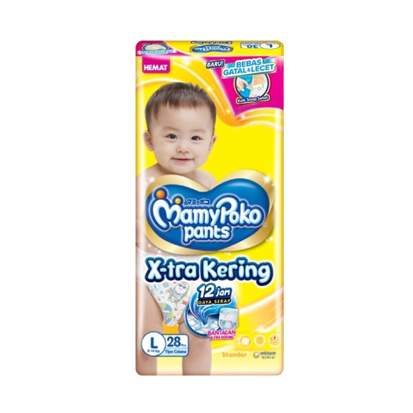 Jual Mamy Poko Pants Standar L 28 Pcs Popok Celana Xtra Kering Di