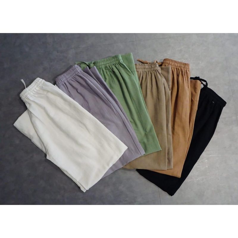 12 Celebgram Linen Pants Celana Panjang 