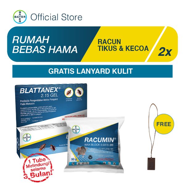 Jual Blattanex Gel & Racumin Waxblock FREE Lanyard Kulit - Racun Tikus ...