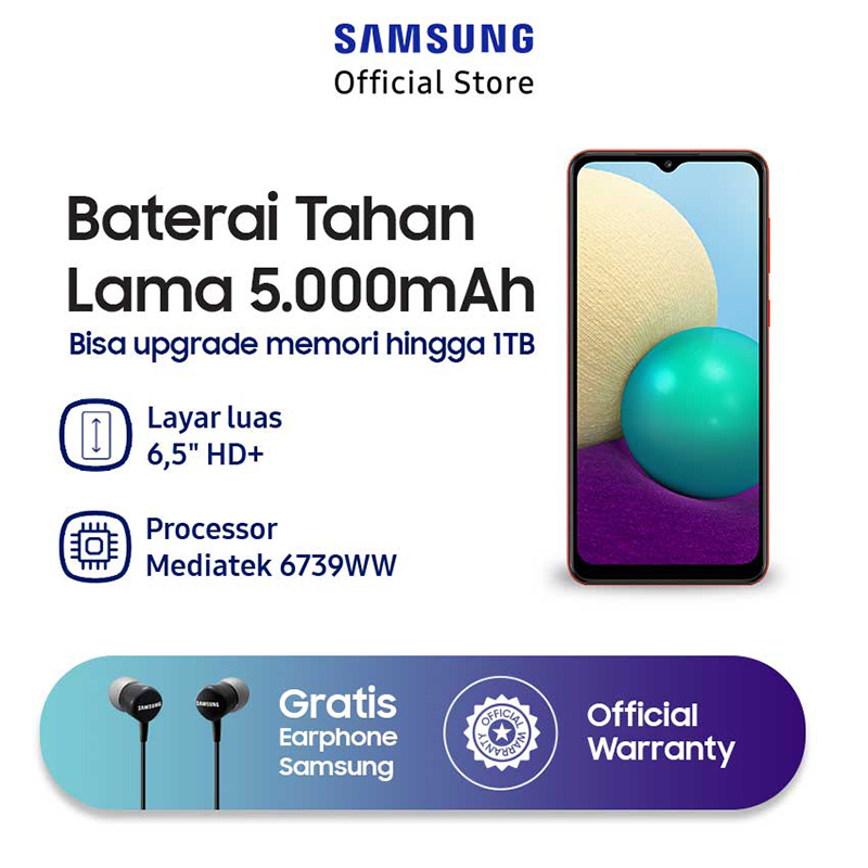 Jual Samsung Galaxy M02 Smartphone [3 2GB/ 2 GB] Free