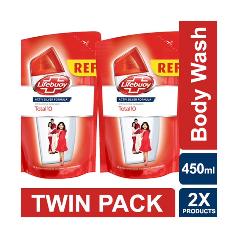 Jual Lifebuoy Sabun Cair Total 10 Refill Twin Pack [450 mL