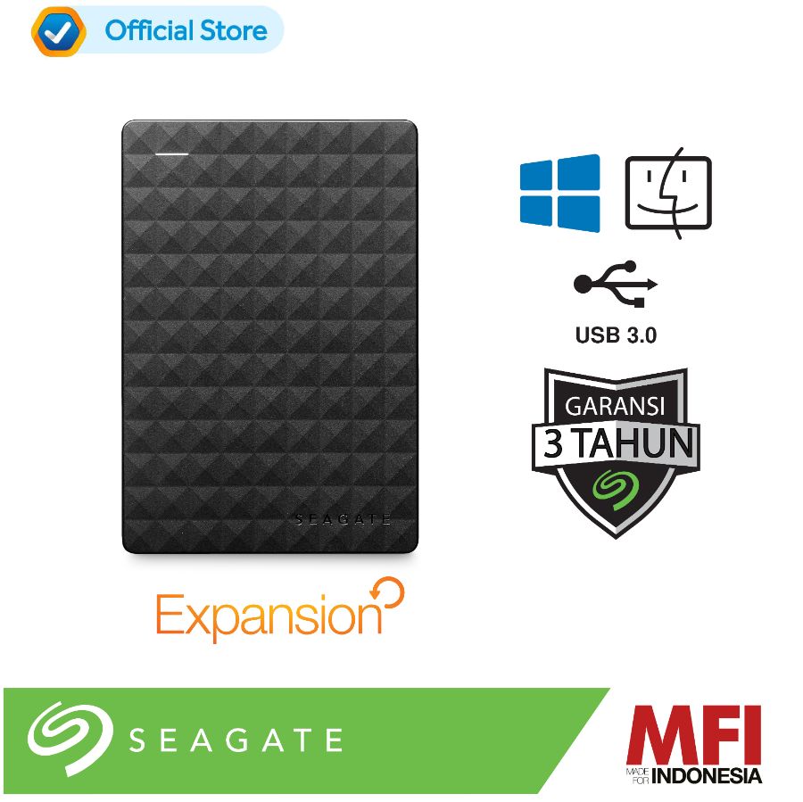 Jual Seagate Expansion 1TB Portable Hard Disk Eksternal USB 3.0 - Black ...