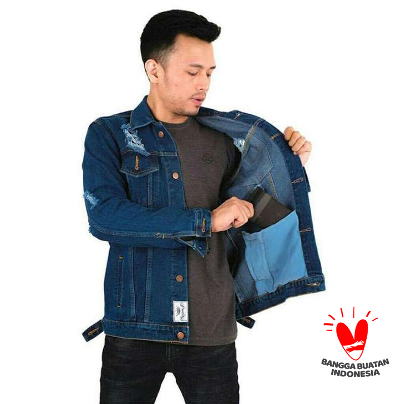 Ripped jaket jeans store