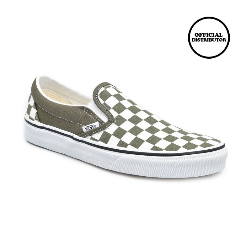 checkered van slip ons