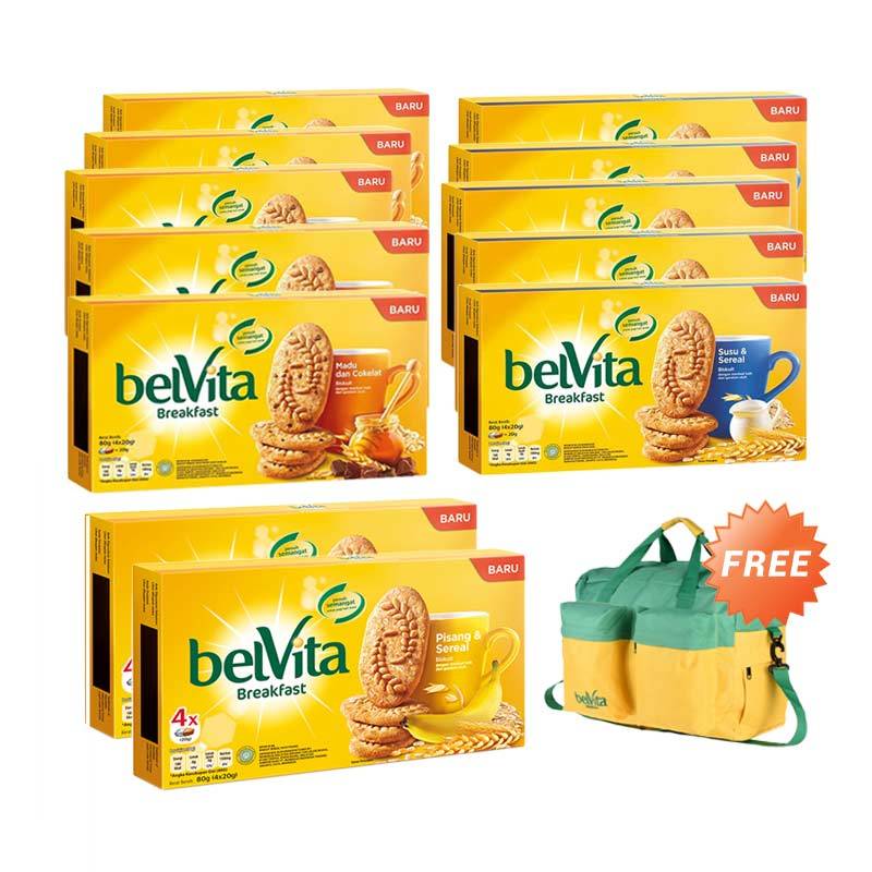 Jual Belvita Madu & Coklat [80 g/5 pcs] + Belvita Susu