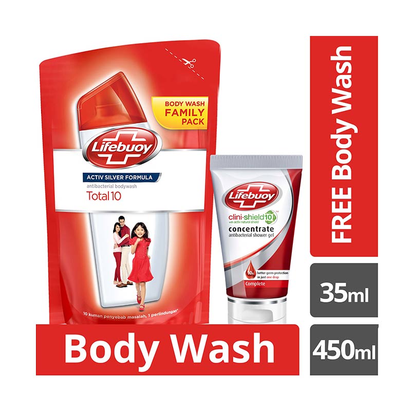 Jual Fbo - Lifebuoy Total 10 Refill Sabun Cair [450 Ml] Free Lifebuoy