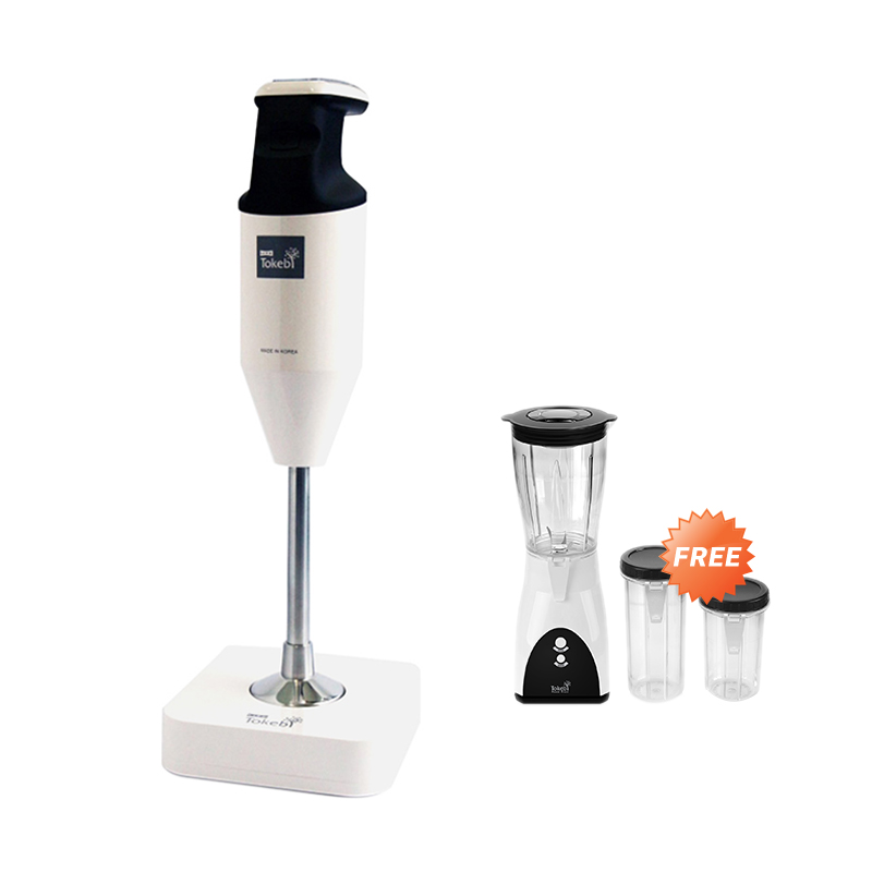 Jual Tokebi Lite V3300 Hand Blender Ivory + Free Tokebi V1000 Power Blender Black White Di