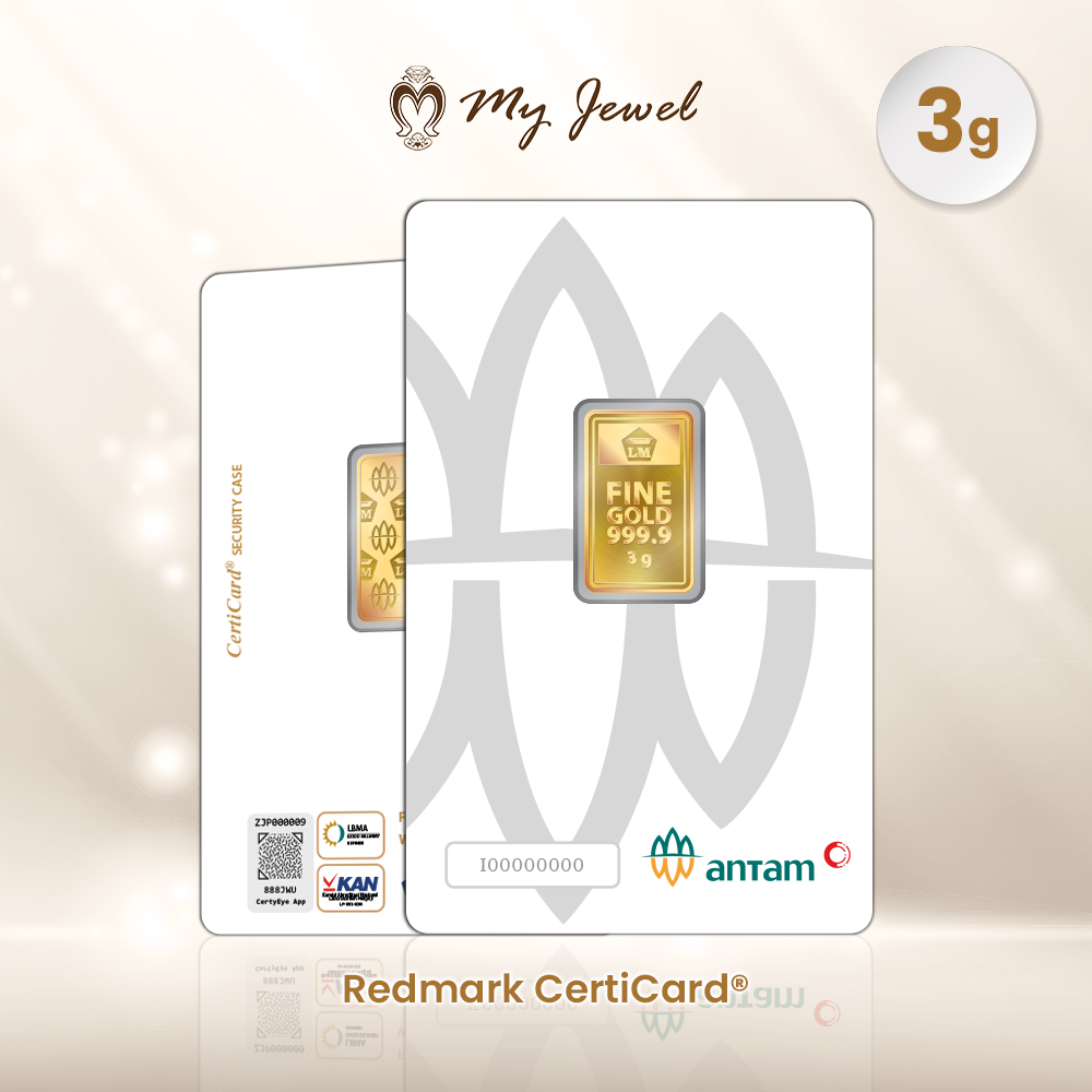 Jual Antam Logam Mulia Keping Emas [3 g/ 999.9‰ Fine Gold Certificate