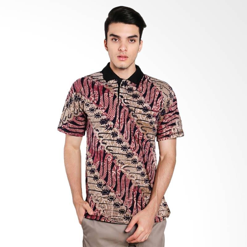 Jual Batik Distro Kaos  Polo  Lengan  Pendek  Pria Merah  