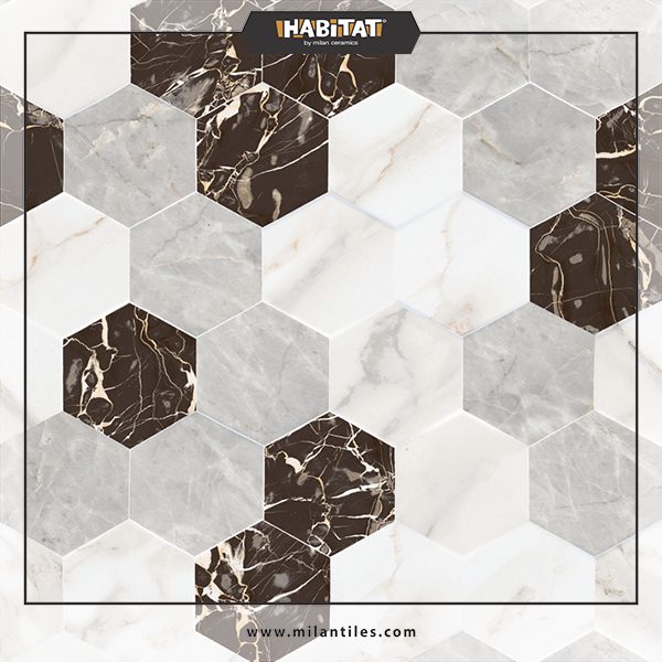 Jual HABITAT Bianca Nero 30x60 (Keramik Dinding Glossy) JABODETABEK Black White di Seller