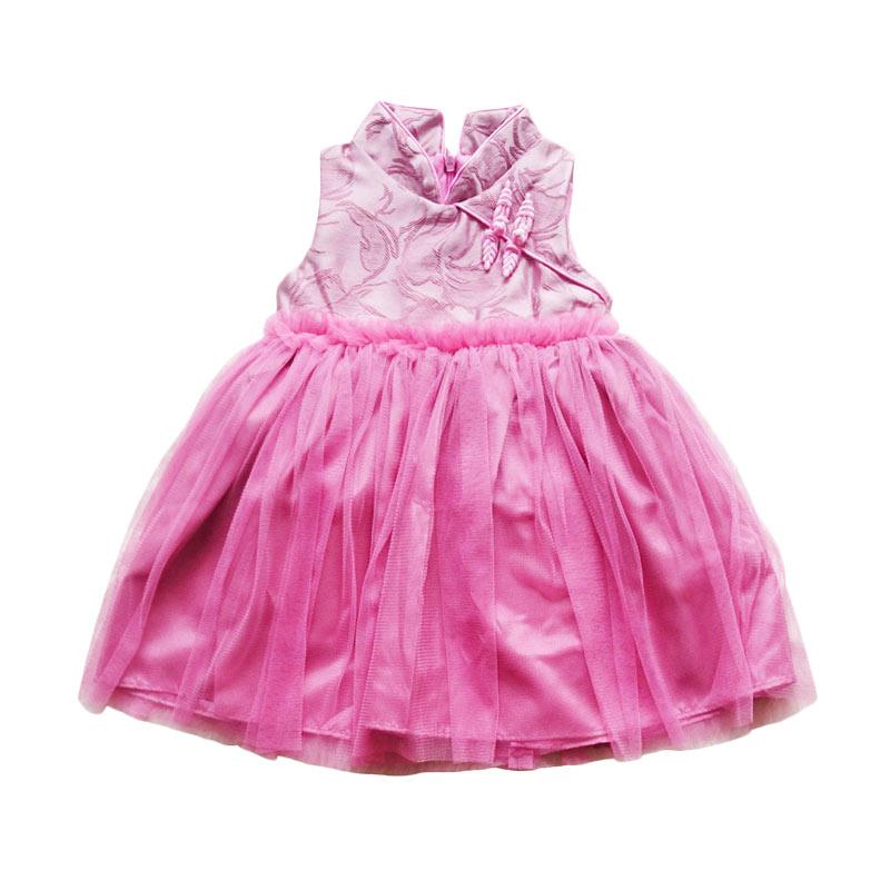 â Flower Kids Cheongsam Tutu Dress Anak - Pink Terbaru