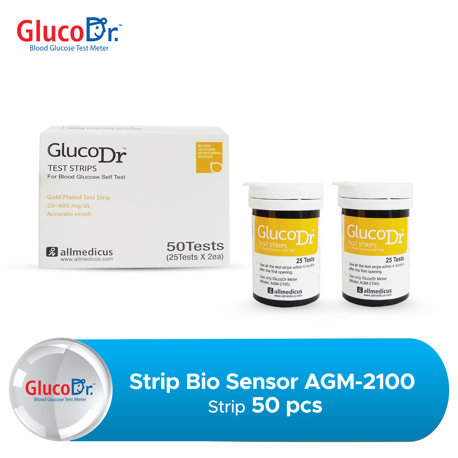 Promo GlucoDr Test Strips AGM 2100 Bio Sensor Diskon 40 di Seller