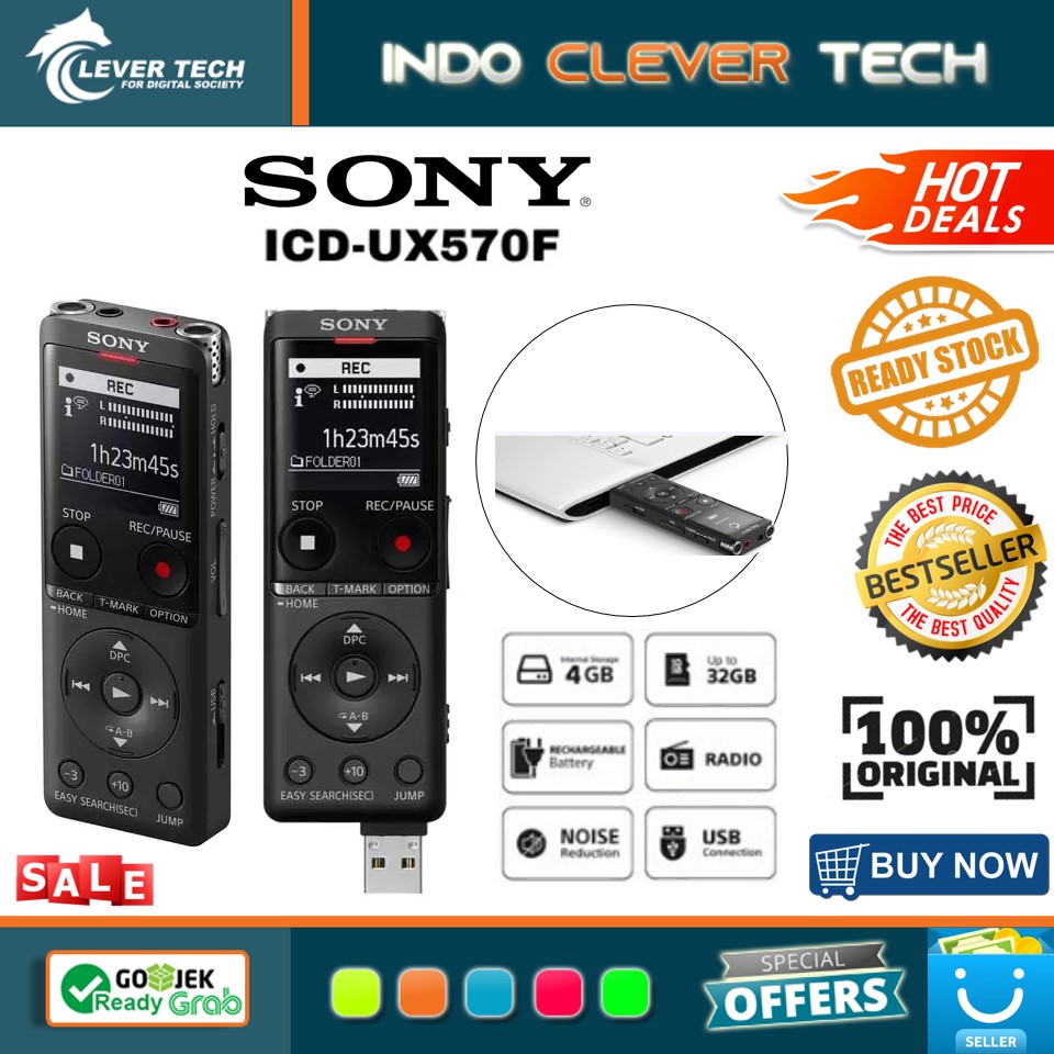 Promo SONY ICDUX570F Voice Recorder Diskon 10 di Seller Clever