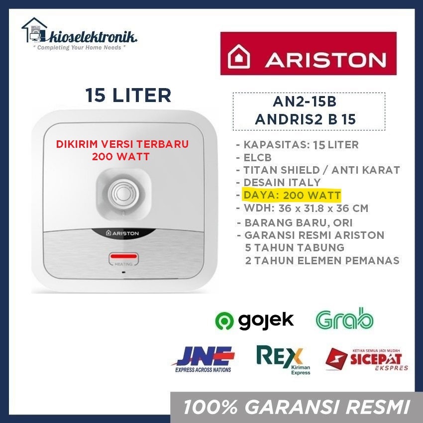 Jual Ariston Andris 2 B 15 Water Heater [15L/ 350 Watt] AN2 15B AN2