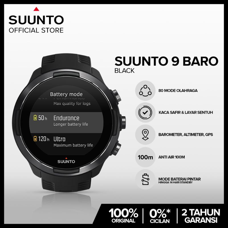 Jual Suunto 9 Baro Smart Watch Black di Seller Suunto Official