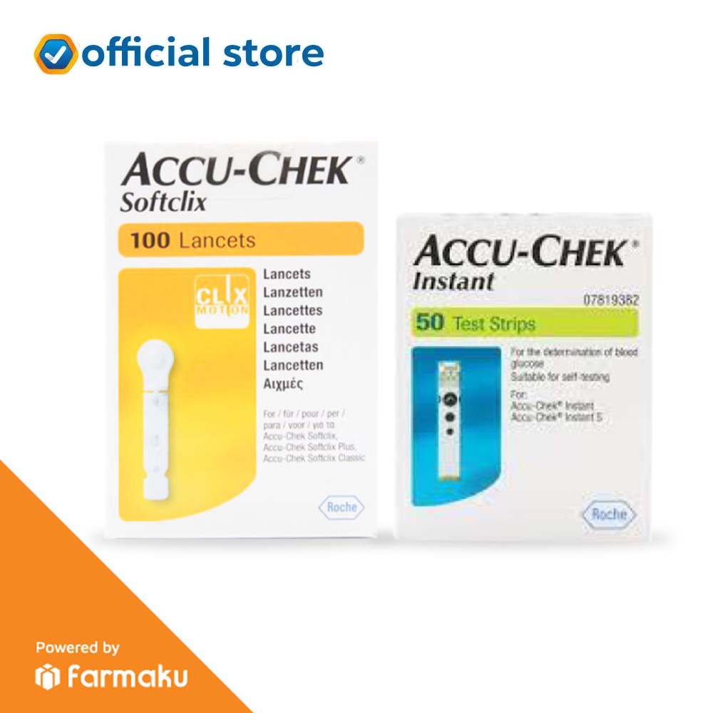 Jual Value Pack AccuChek Instant Strip 50'S + lancet 100's di Seller