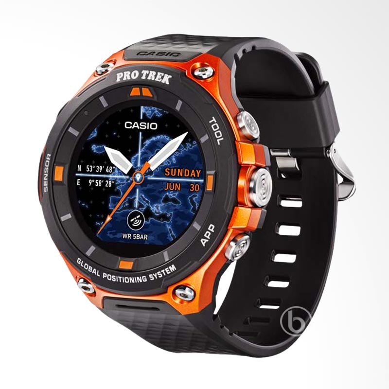 Jual CASIO Protrek Run Android Wear Jam Tangan Pria - Orange [WSD-F20