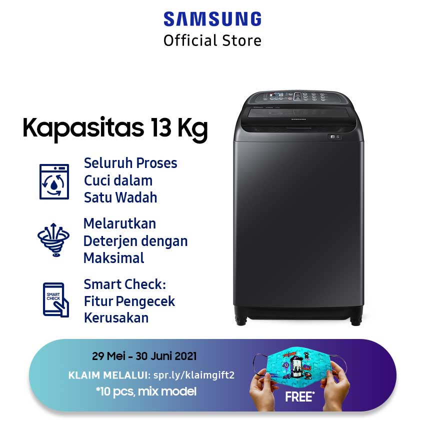 Jual Samsung WA13J5750SV/SE Top Loading Washing Machine Wobble