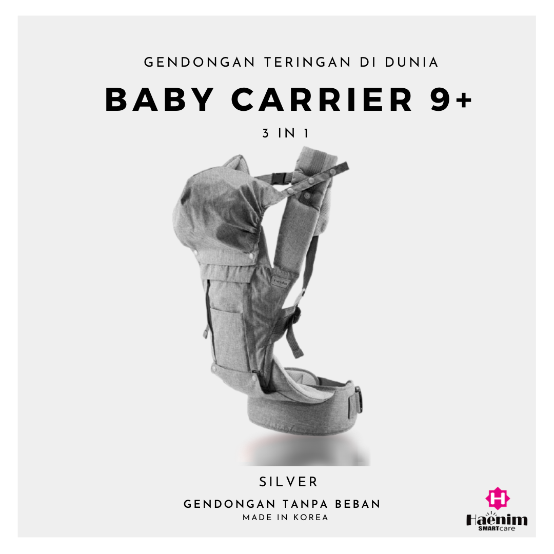 Jual [Official Brand] Haenim Baby Carrier 9+ Gendongan Bayi Silver di