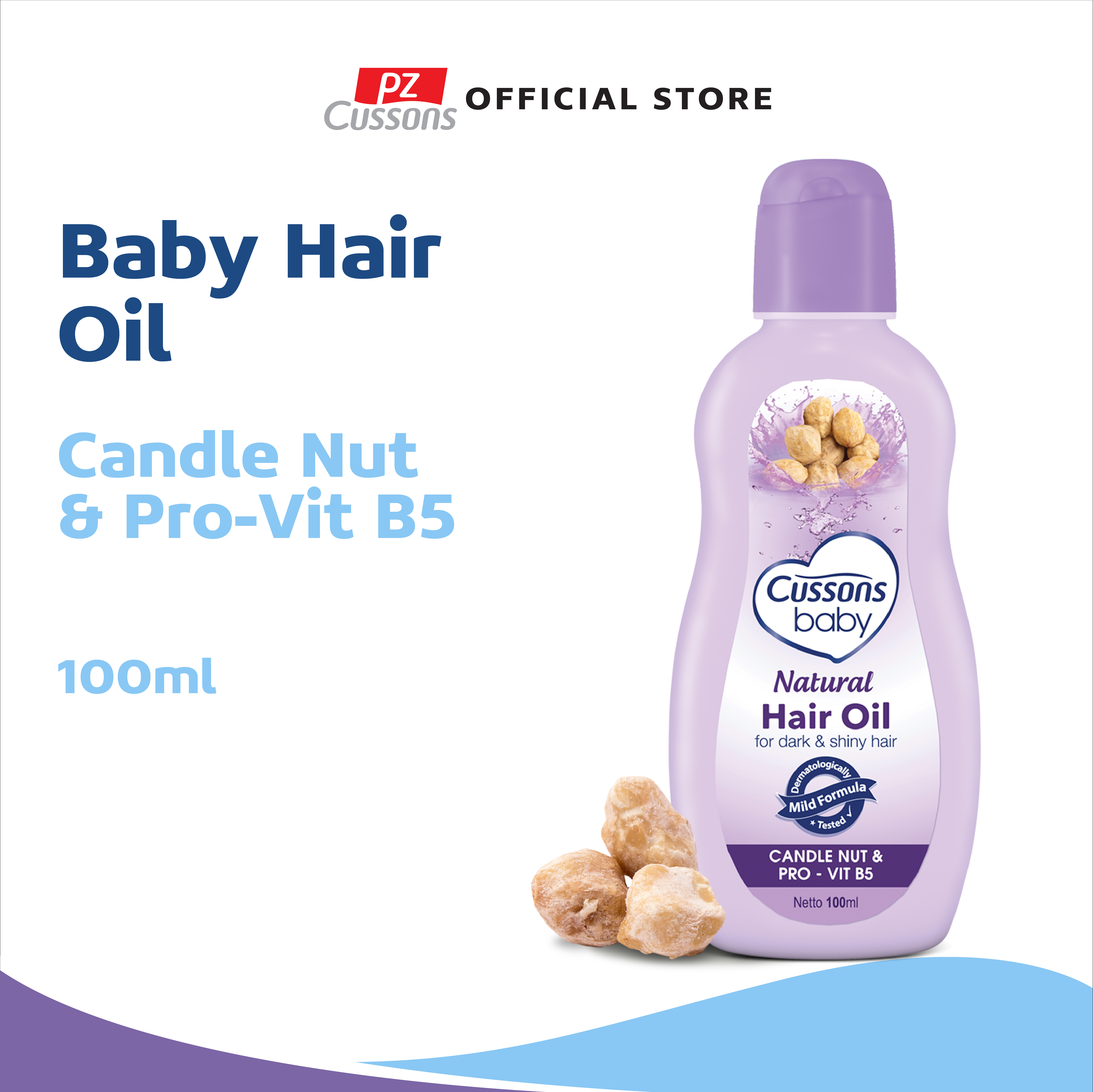 Promo Cussons Baby Natural Hair Oil Candle Nut 100ml Diskon 10 di