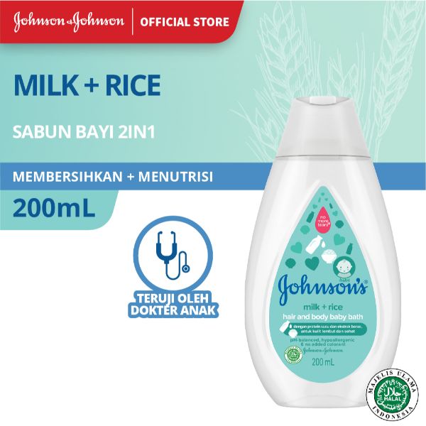 Jual Groceries Johnson's Baby Bath Milk + Rice Pump [200 mL] di
