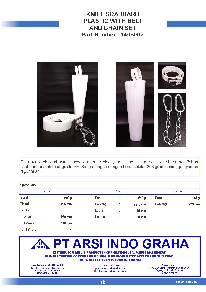 Jual 1408002 KNIFE SCABBARD PLASTIC WITH BELT AND CHAIN SET di Seller