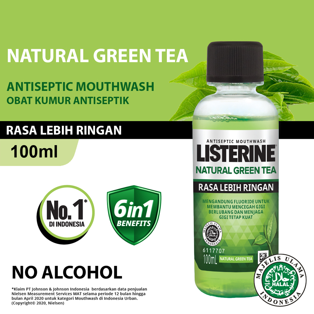 Jual LISTERINE Green Tea Antiseptic Mouthwash 100ml No Alcohol di