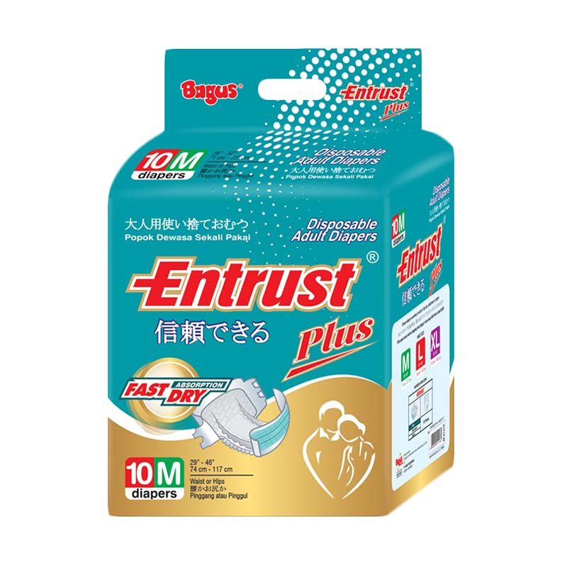 Jual Bagus Entrust Plus Adult Diapers Popok Dewasa M 10 Pcs Murah Mei 2021 Blibli