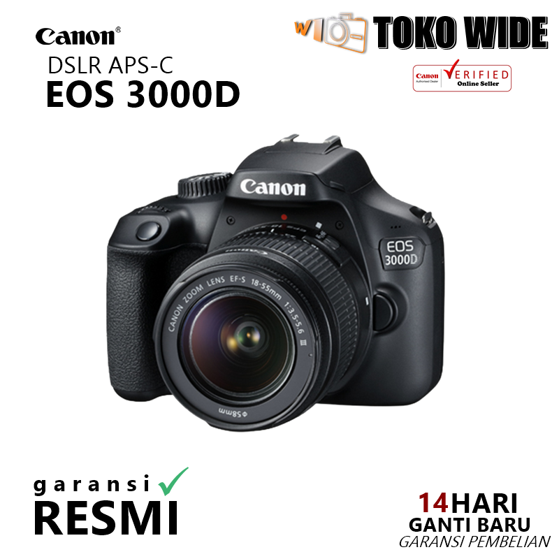 Promo [TOKO WIDE] Canon EOS 3000D KIT EF-S 18-55mm III GARANSI RESMI
